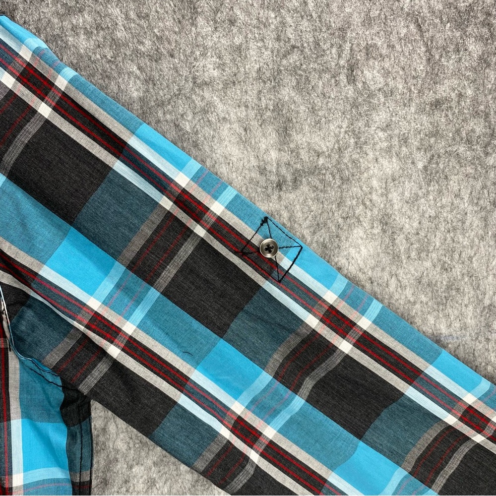 Rock‎ & Republic Mens Multicolor Plaid Long Sleeve Button Down Shirt Size M - Picture 5 of 10